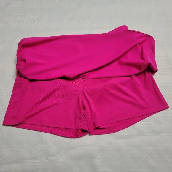 BlevonH Skort Barbie Pink Athletic Hidden Pocket Mesh Inner Shorts Size Large - Picture 3 of 11